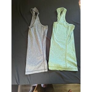Cyzone Womens Racerback Athletic Tank Tops Set of 2 Heather Green Grey Small